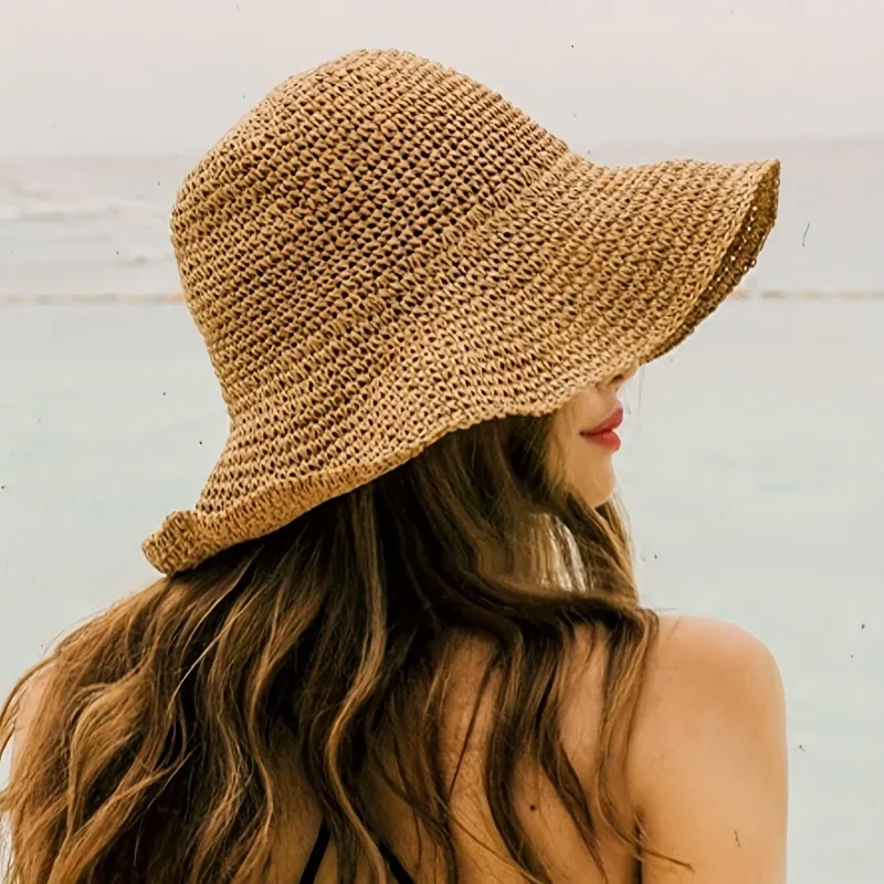 Bertina Mooie opvouwbare Strandhoed van Stro