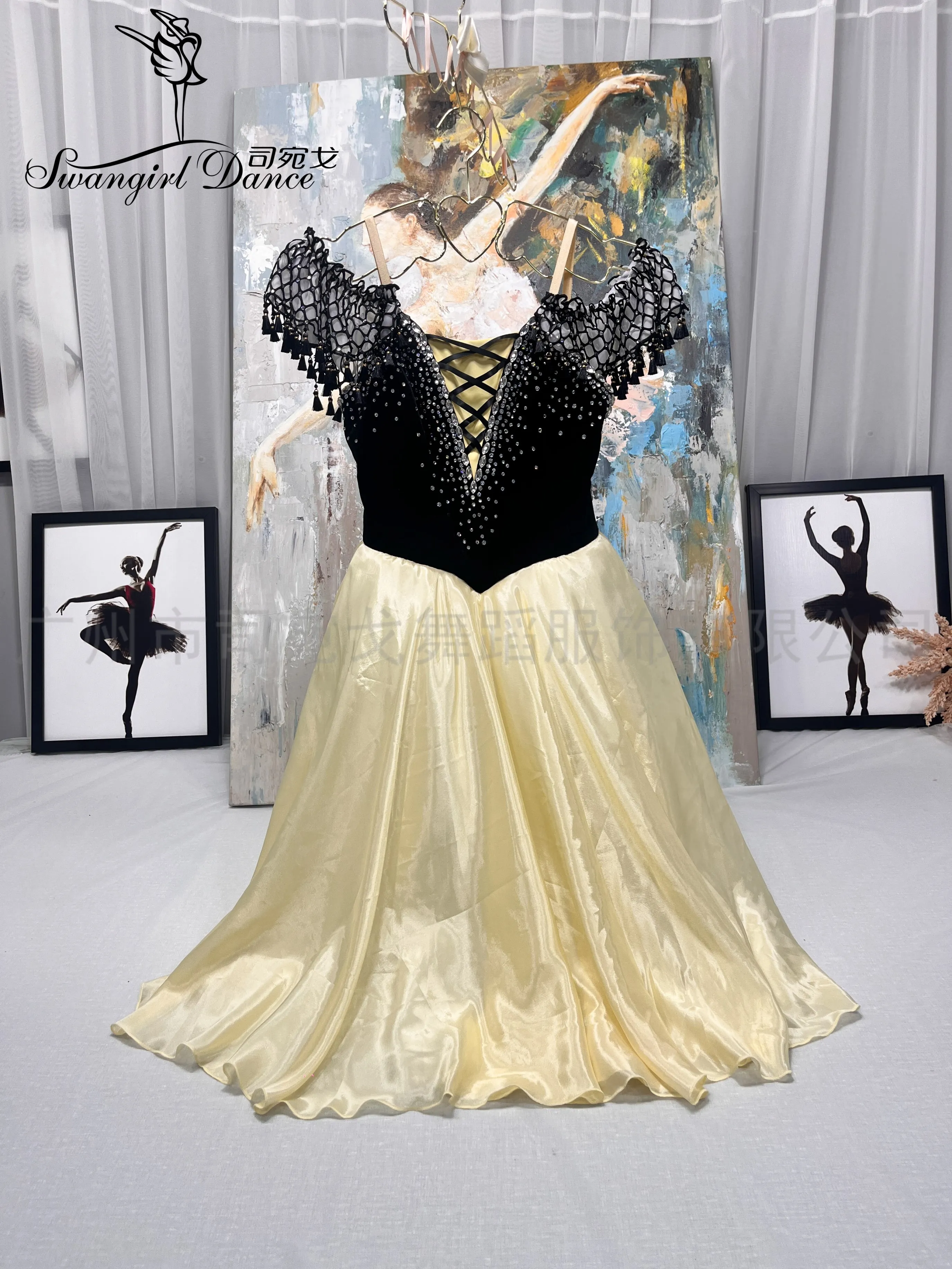 

New color Paquita variation AEDC competition long yarn skirt tailored girls' adult strap performance dress WG2522