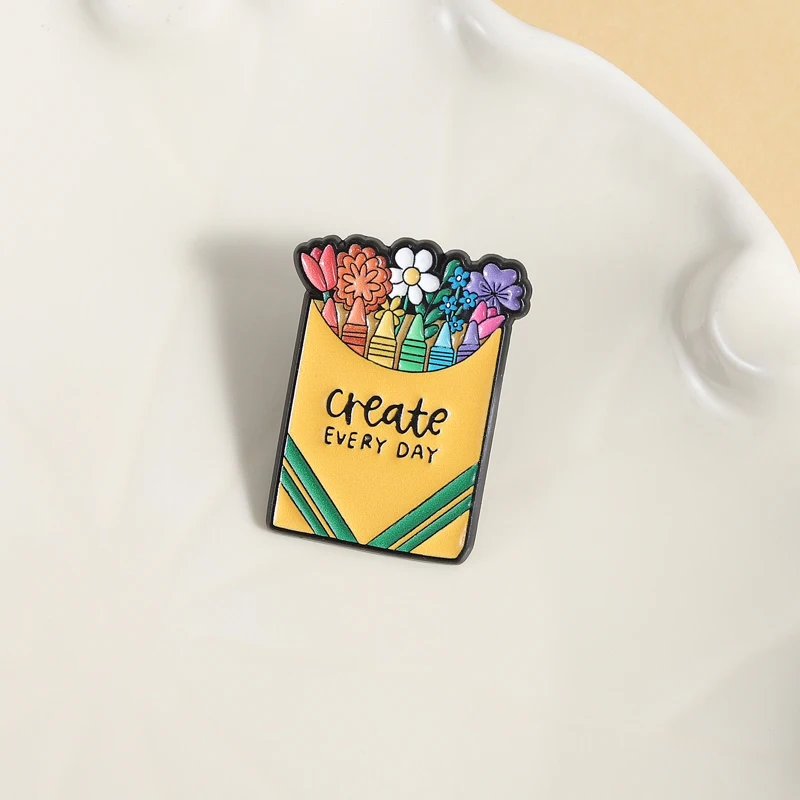 خلق كل يوم بروش UV PrintingPins جميلة الأزهار و تلوين دبابيس قميص شارة التلبيب هدايا مجوهرات الأزياء للأصدقاء #2