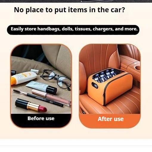 Car Interior Accessory Large Opening Auto Storage Box Large Capacity Tidying Container For Car Trunk  Co‑pilot Seat