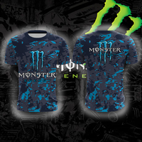 Monster Energy Comfortable Breathable Men's Round Neck Tees Personalized Fashion Cool Street Trend Camo Multi Color Sportswear