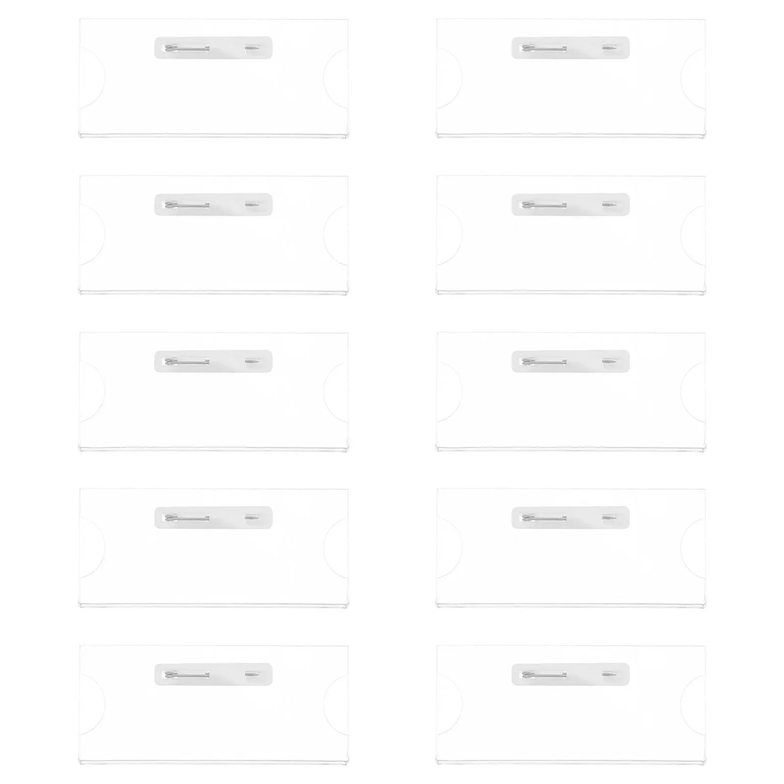 

10pcs Badges Acrylic Smooth Surface For Id Badge Holders School Office Meeting Name Tag Holders Id Badge Cases