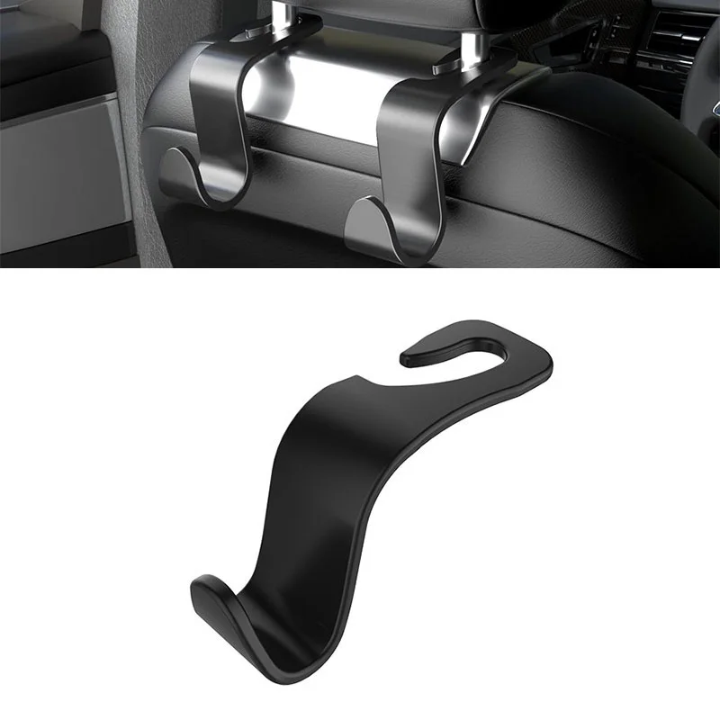 Car Seat Back Hook, Car Headrest Hook, Car Accessories For Interior, Plastic Black Hook