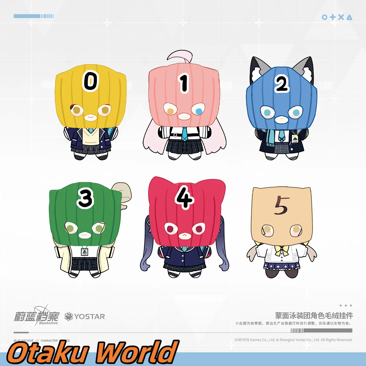 

Original Shiroko Hifumi Ayane Natsuko Nonomi Hoshino Keychain Pendant Blue Archive Cosplay Costume Anime Game Halloween Gift