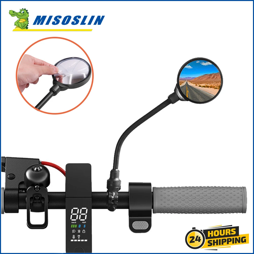 Rearview Handlebar Mirrors 360° Rotation for Xiaomi M365 Electric Scooter Bendable Hose Universal Rear View Scooter Mirror Parts