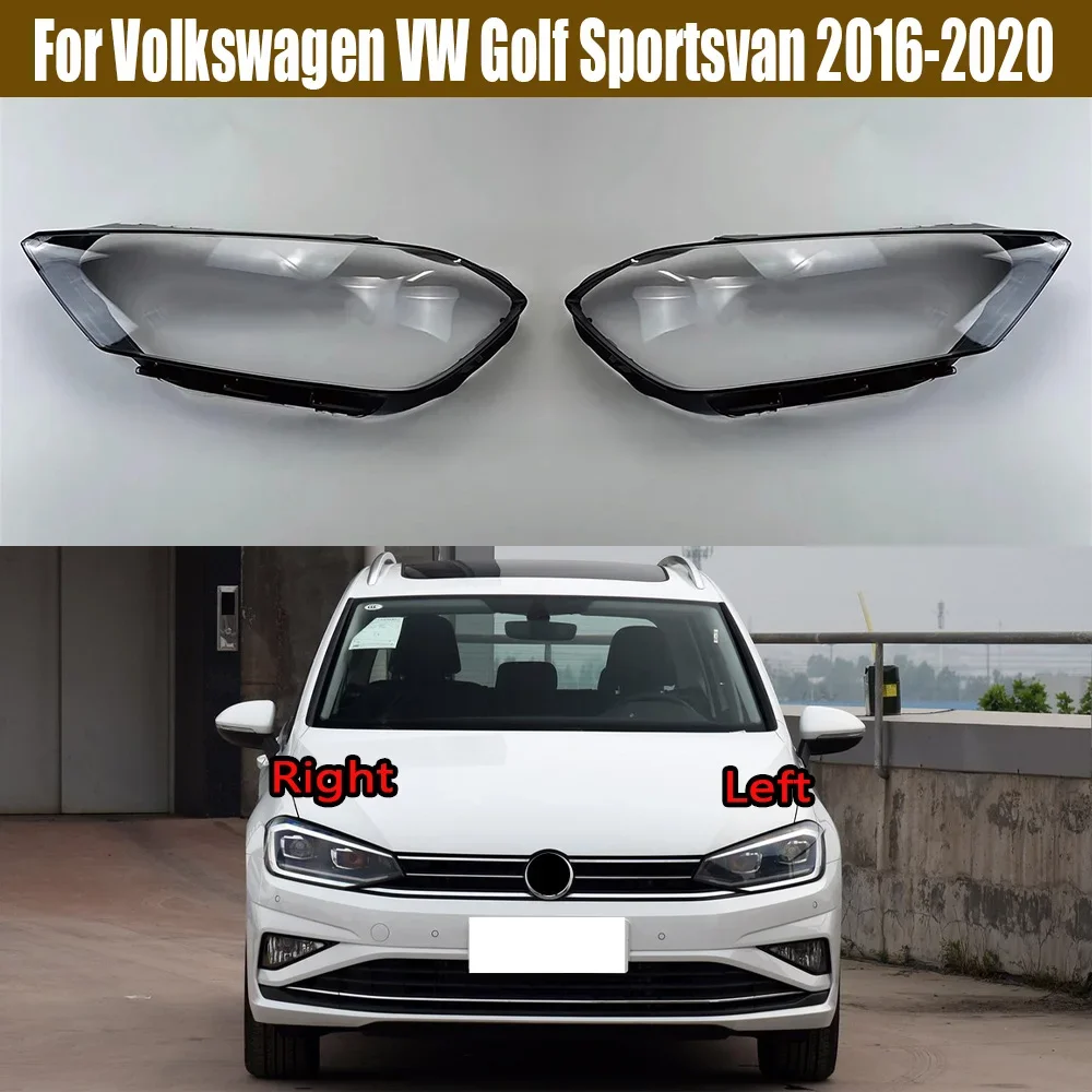 

For Volkswagen VW Golf Sportsvan 2016-2020 Headlight Cover Lens Transparent Lamp Shell Plexiglass Replace Original Lampshade