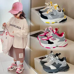 Children's Breathable Mesh Sneakers 2024 New Boy Daddy Shoes Girl Baby Soft Soled Toddler Shoes