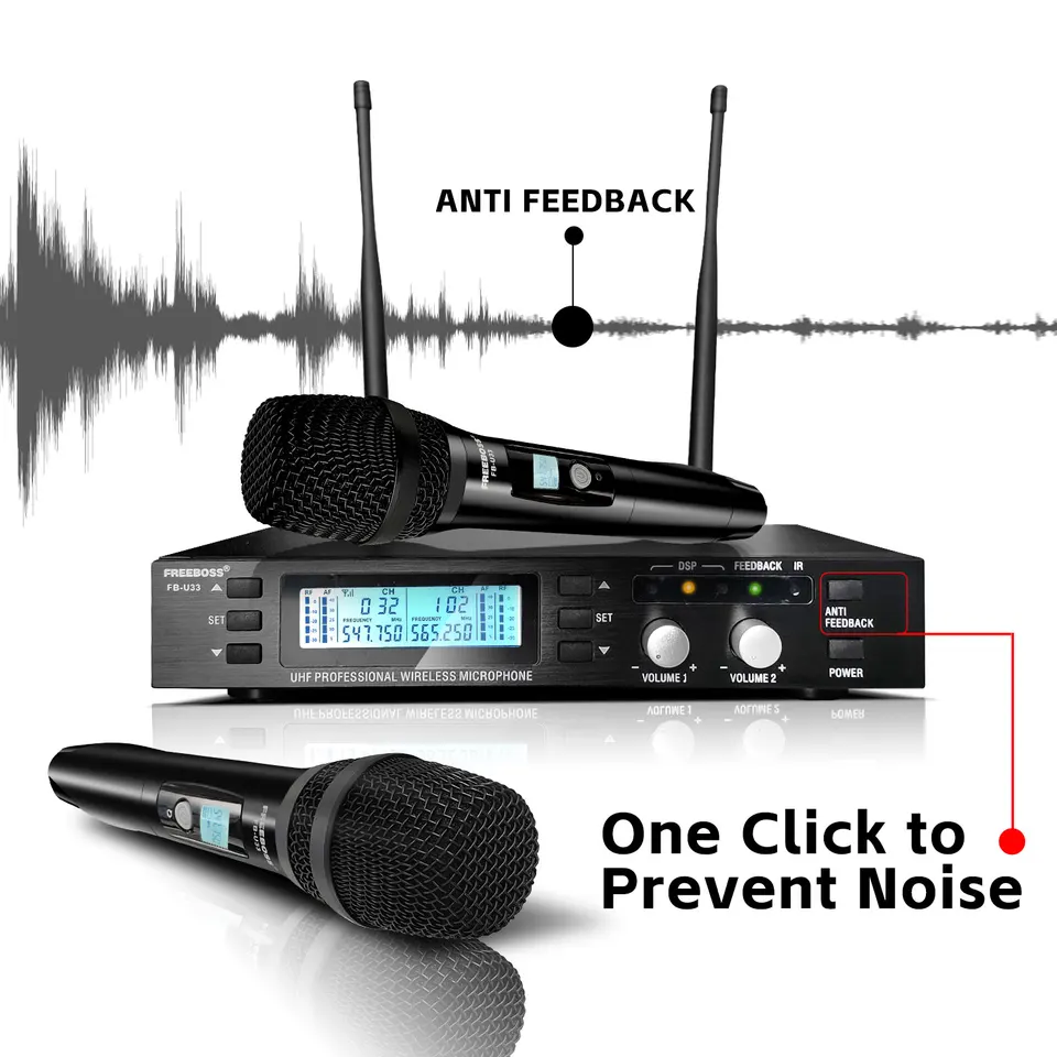 FREEBOSS FB-U33 UHF Wireless Microphone with Delay