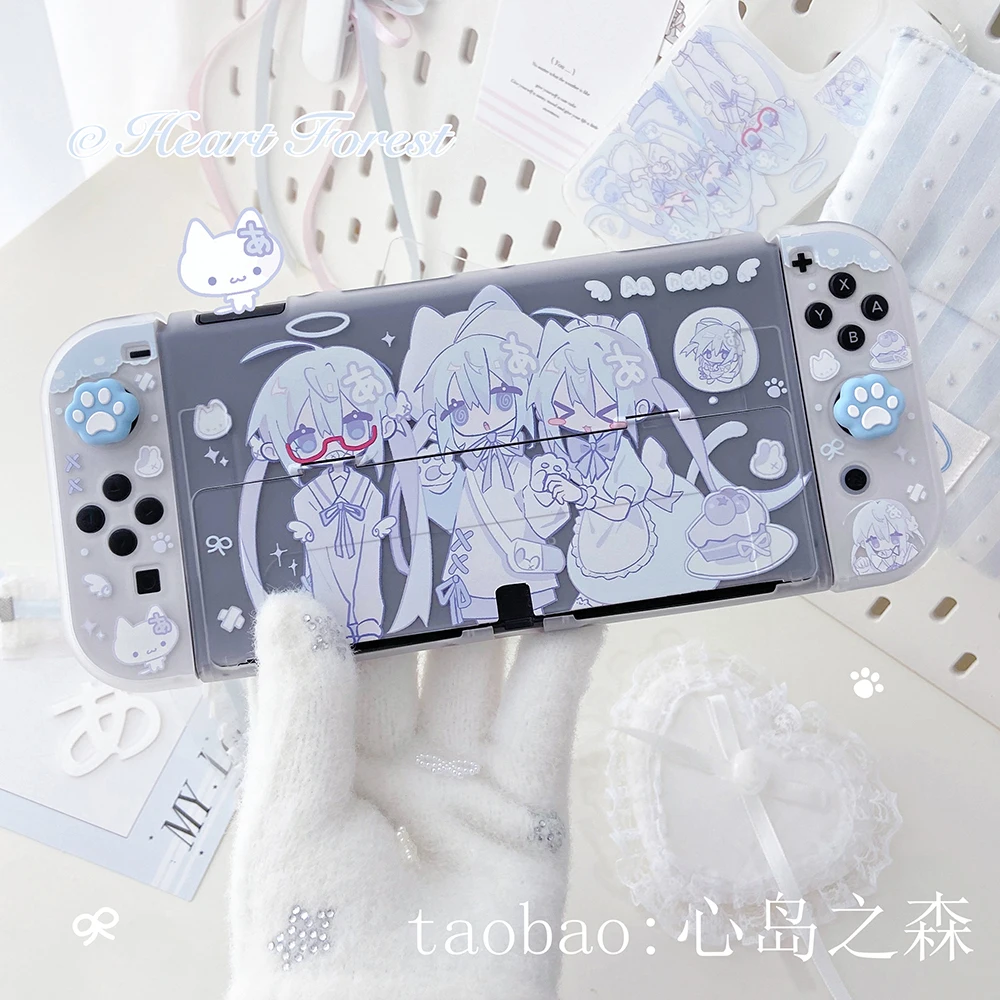 Oryginalne etui ochronne na konsolę Nintendo Switch w stylu Y2K, kawaii, dla dziewczyn, pokrowiec na konsolę i kontrolery Joy-Con do modeli OLDE/Lite.