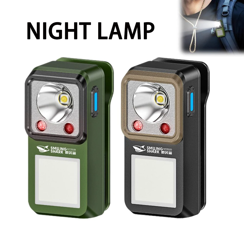 LED-Taschenlampe mit magnetischer Klemme, Arbeits- und Notfalllampe, zum Aufstecken, wiederaufladbar, für den Außenbereich, extrem langlebige Beleuchtung, Camping- und Wanderlicht