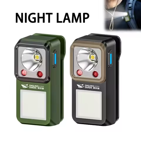 Lanterna LED Magnética com Clipe, Lâmpada de Emergência Recarregável para Uso Externo, Iluminação Ultra Duradoura para Camping e Caminhadas