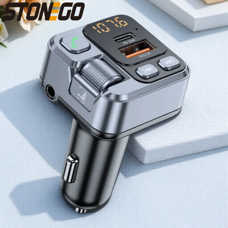 

Автомобильный Bluetooth-приемник USB U-диск PD30W, быстрая зарядка, цифровой дисплей, FM-передатчик для мобильных телефонов