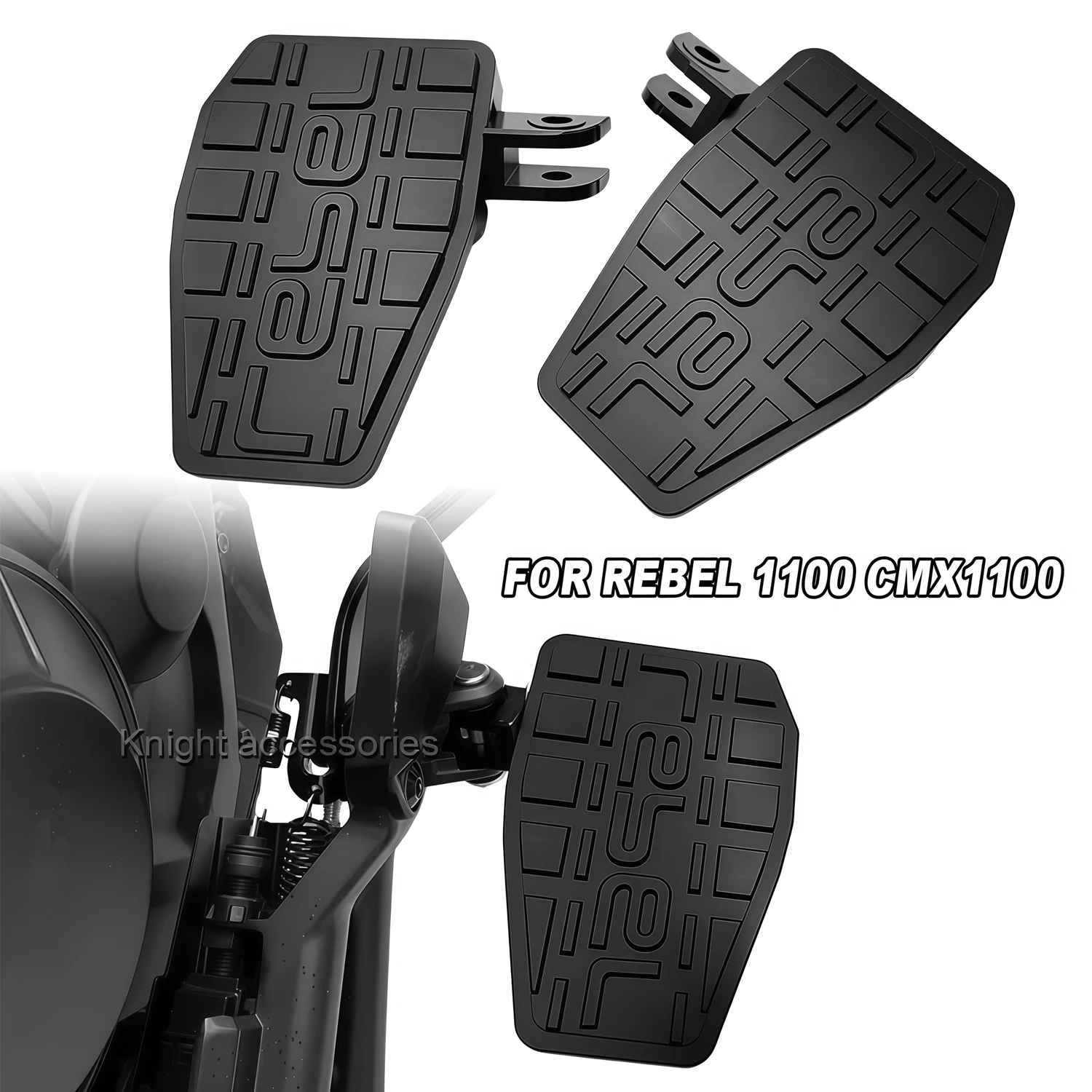

Motorcycle Aluminum Front Driver Footrests Foot Pegs Wide Pedals For Rebel 1100 CMX1100 CMX 1100 cmx1100
