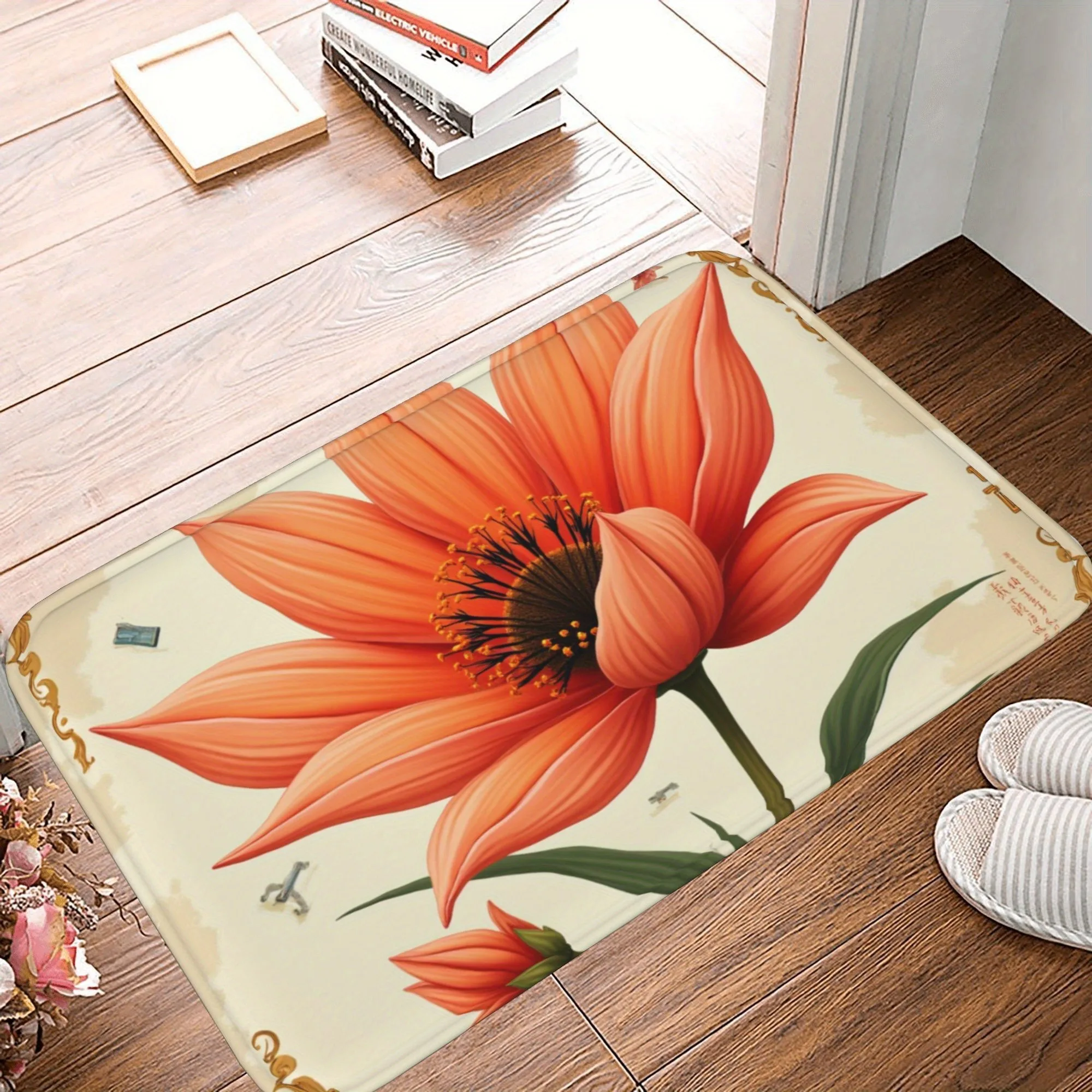 

1PC Blossom Radiance Kitchen Rug Non-Slip Door Mat Pop design Bathroom Rug Bath Mat Carpet for Home Sink Laundry ecoreeree