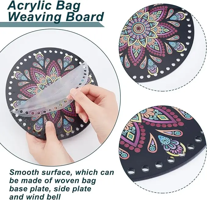 25*15cm 1 Stück Druck Acryl platte Strick beutel Zubehör Handbuch DIY Weidenkorb Häkel tasche Material Strick beutel Pad – Detail 7