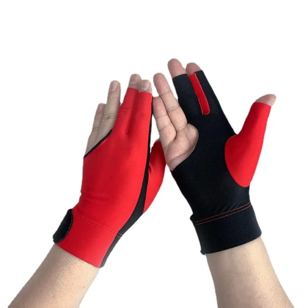 

The Left Hand Non-slip Billiards Glove Single Breathable Billiards Pool Glove Black Thin Three Finger Glove Billiards Supplies