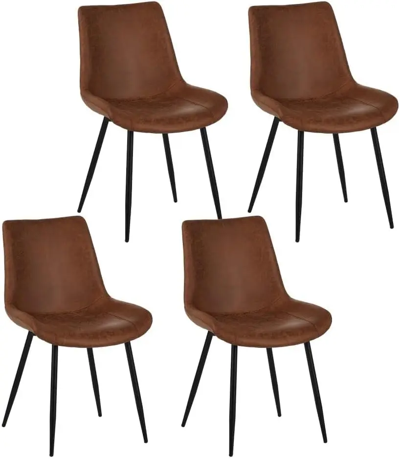 

Upholstered Dining Chairs Set of 4, Water-Resistant PU Leather Kitchen Chairs with 300lb Capacity for Dining Room, Office, Coffe