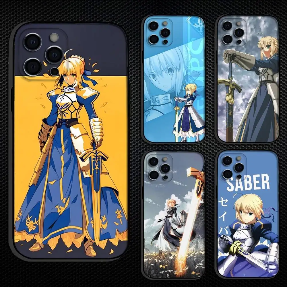 

F-Fate Z-Zero Stay Night S-Saber Phone Case For iPhone 16,15,14,13,12,11 Plus,Pro Max, Others Soft Black Cover