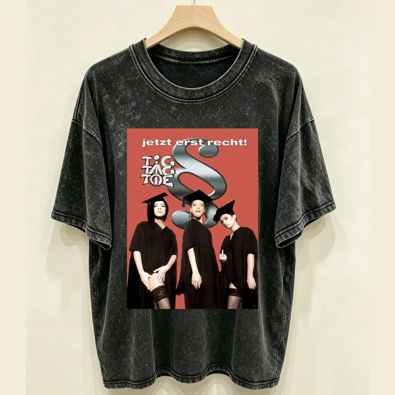 washed T Shirt Tic Tac Toe Band Jetzt Erst Recht Full Size S 5XL 1T958 long or short sleeves vintage Washed graphic Casual