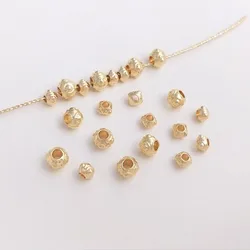 50PCS 14K Gold Filled Four Corners Loose Beads DIY Handmade Jewelry Accessories Materials Bracelet Necklace Accessories