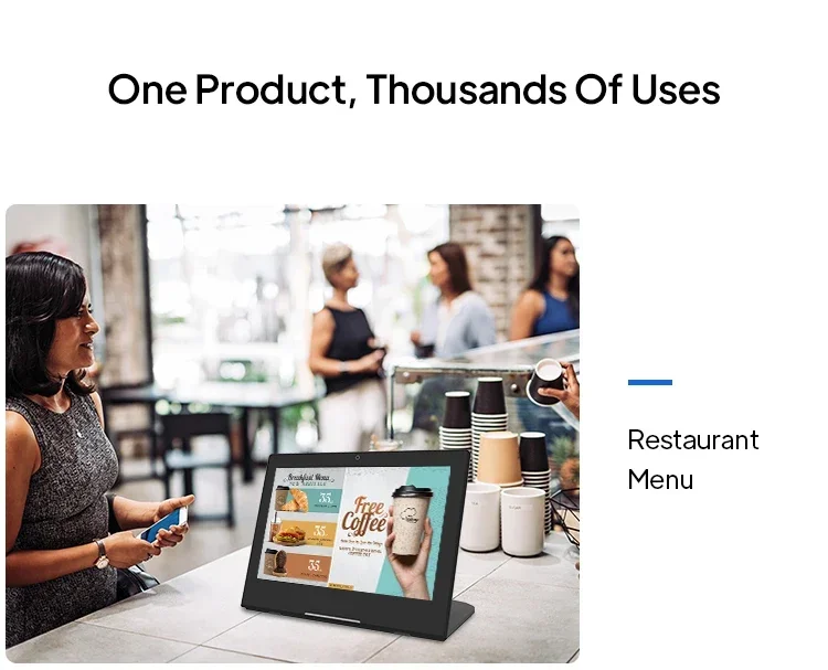 2025 حار بيع أندرويد 11 L شكل اللوحي 10.1 بوصة تعمل باللمس Rk3566 RJ45 NFC سطح المكتب POS الكمبيوتر اللوحي رباعية النواة بالسعة الشاشة #5