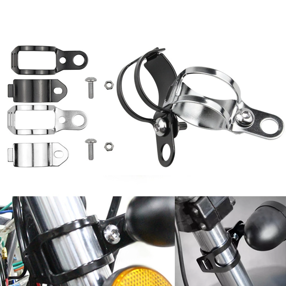 2pcs Motorcycle Headlight Support Stand Mount Bracket Chopper Headlamp Holder Clamp Adjustable Motor Fork Mount 27-36mm