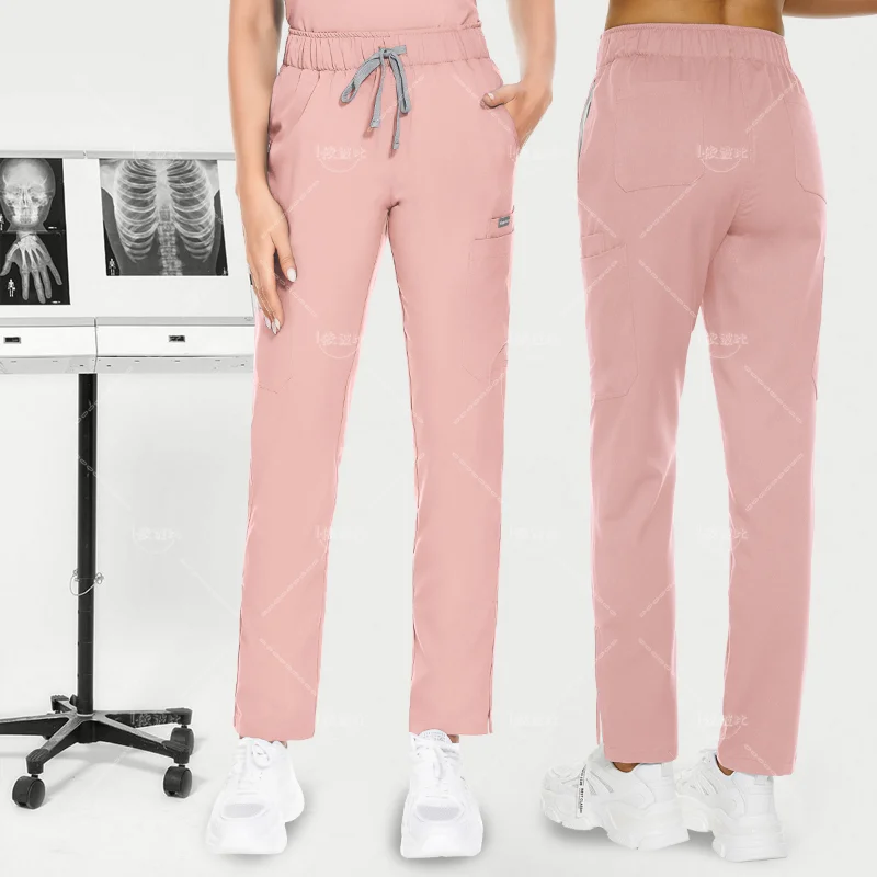 Pantalones elásticos de trabajo para enfermera, ropa de alta calidad, Color sólido, para dentista, enfermería, médico, Hospital