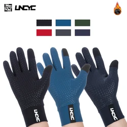 UNCYC Cycling Gloves Full Finger Waterproof Thermal Fleece Warmth Bicycle Full Gloves Road Bike Running Sport Gloves