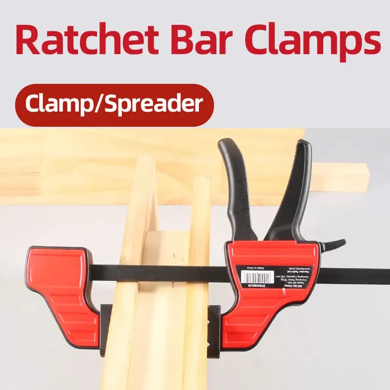 Wood Working F Clamp Clip Quick Ratchet Clamps One-Handed Heavy Duty Carpentry Hand Vise Tools Bar Clamp 4 6 12 18 24 Inch