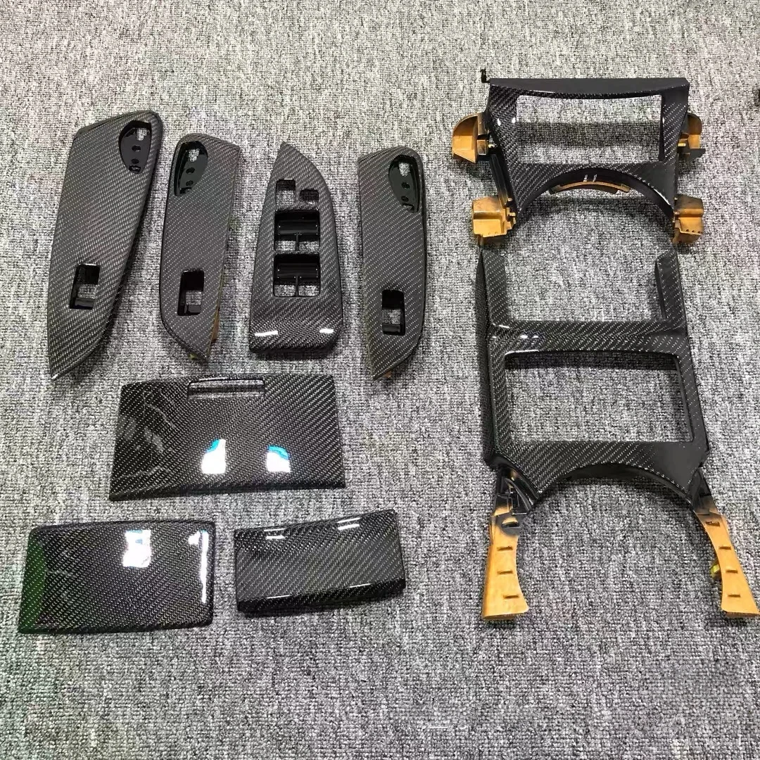 Real Carbon Fiber Car Interior Trim For Toyota Reiz Mark X 2005 -2009 Gear Panel Window Lifter Switch Center Console Replacement