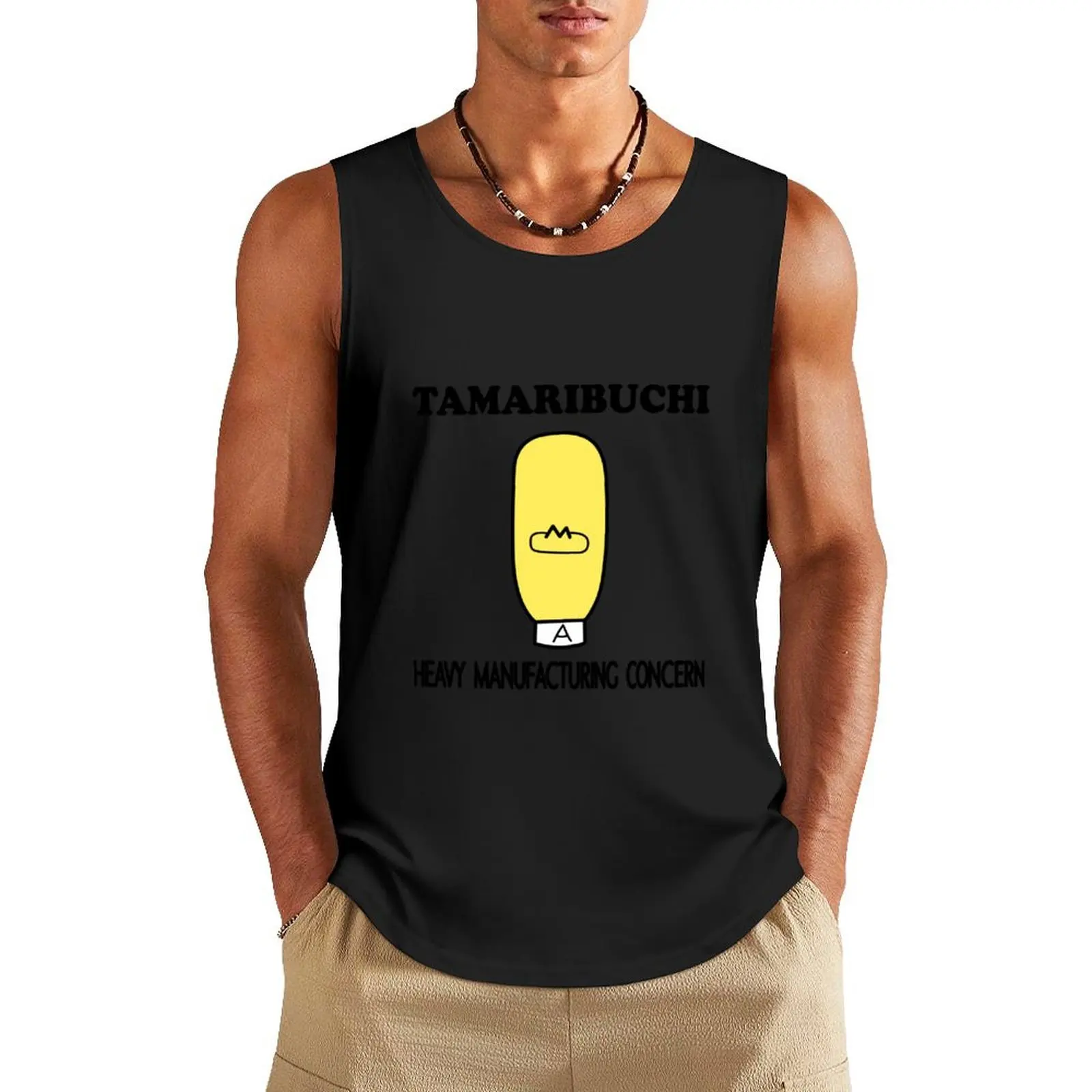 Tamaribuchi Heavy Manufacturing Concern Tank Top anime top Men's fitness t-shirt Sportswear for men gym clothing