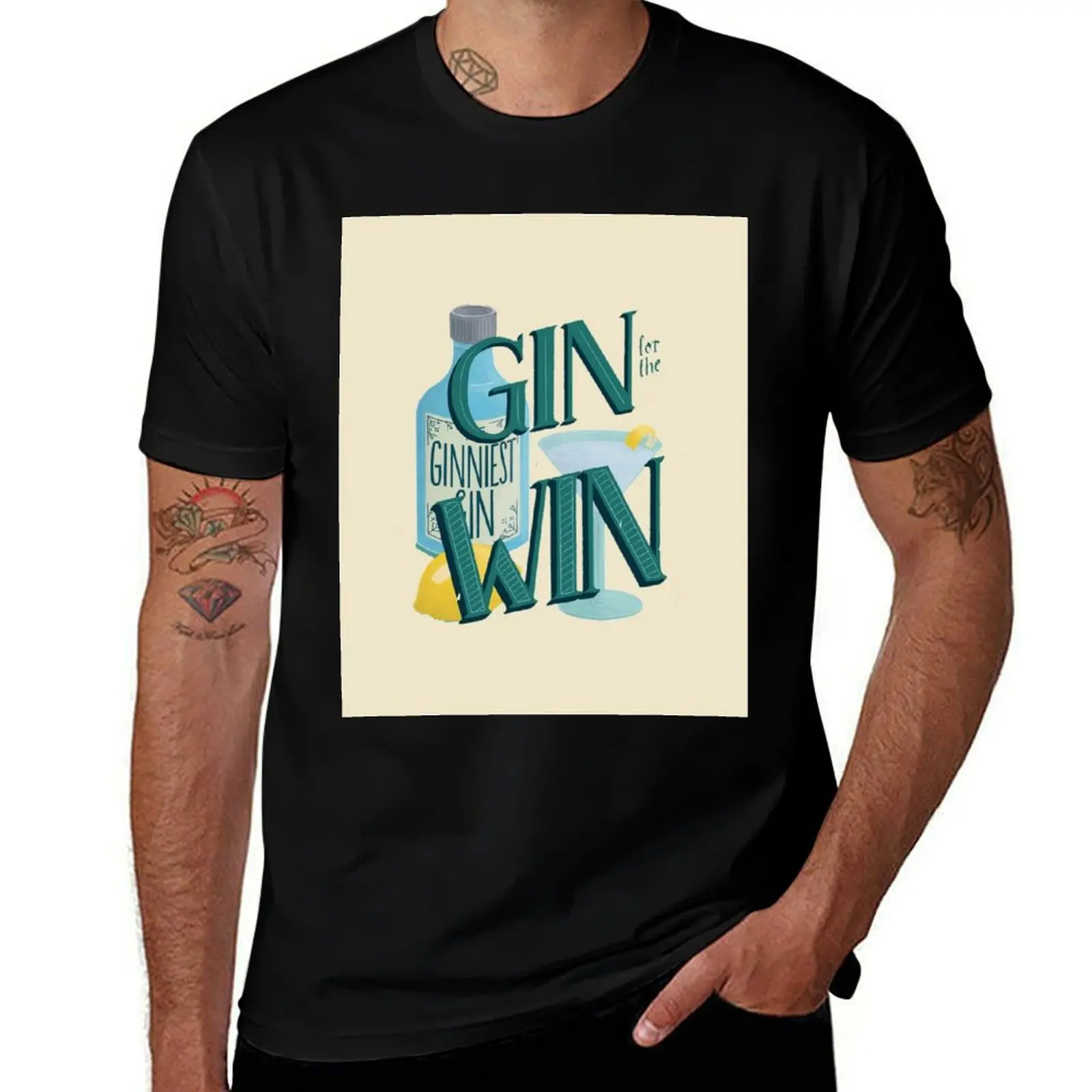 

Gin for the win -cool T-Shirt funny t shirts dark humor cotton t shirt man