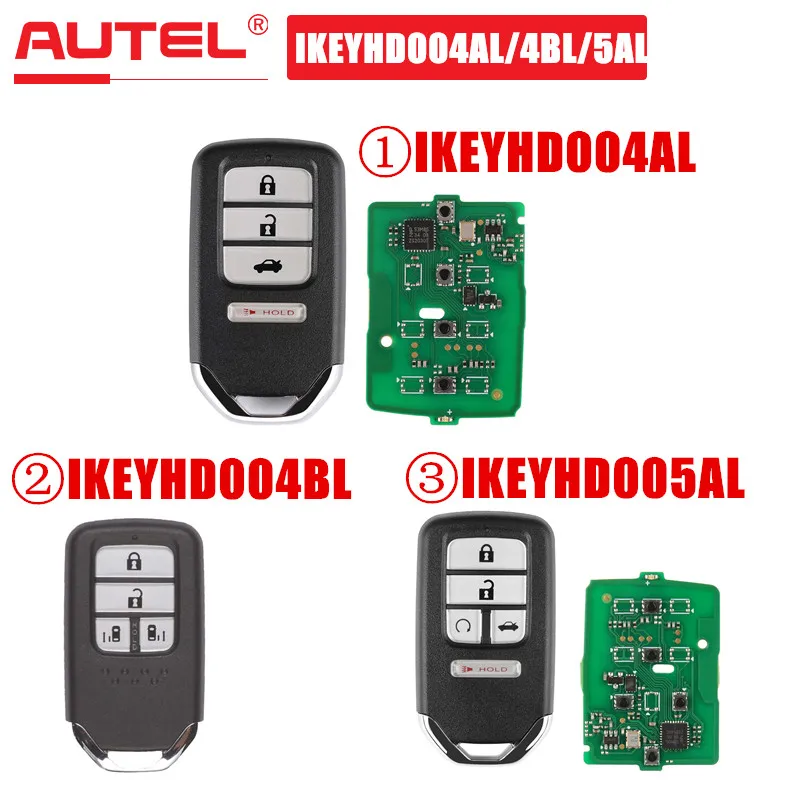 

AUTEL MAXIIM IKEY Премиум-стиль IKEYHD004AL для Honda 4 или 5 кнопок Универсальный смарт-ключ для KM100 KM100E IM508 IM608 PRO