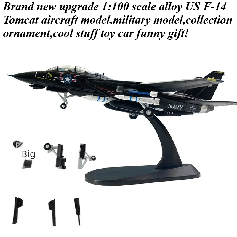 

Cool Stuff Toy Car Funny Gift-Kawaii 1:100 Scale Alloy US F-14 Tomcat Aircraft Military Model,Collection Ornament,Toys for Kids