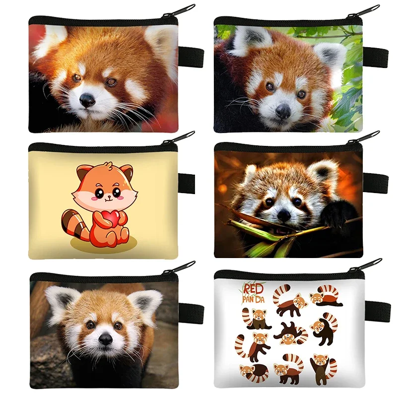 

Funny Red Panda Print Coin Purse Manga Women Wallets Casual Mini Money Coin Bag ID Credit Card Key Earphones Holder Gift