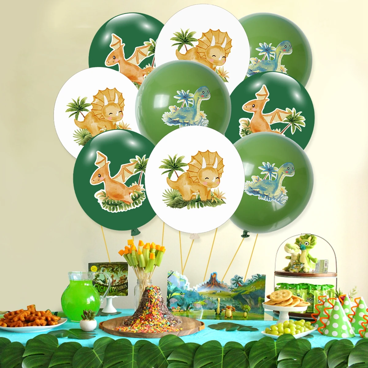 Dinosaur Balloons Happy Birthday Party Decorations Kids Boy Baby Shower Dinosaur Balloons Jungle Safari Birthday Balon Supplies