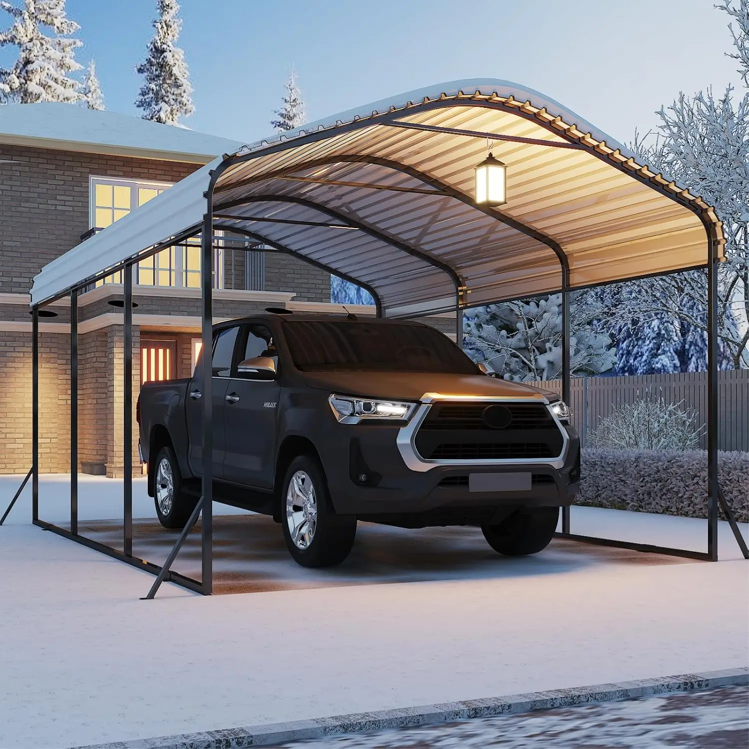 

Heavy Duty Carport, 10x15 FT Metal Carport Kit, Steel Carports Canopy with Galvanized Steel Frame and Roof, Garage Car Tent Shel