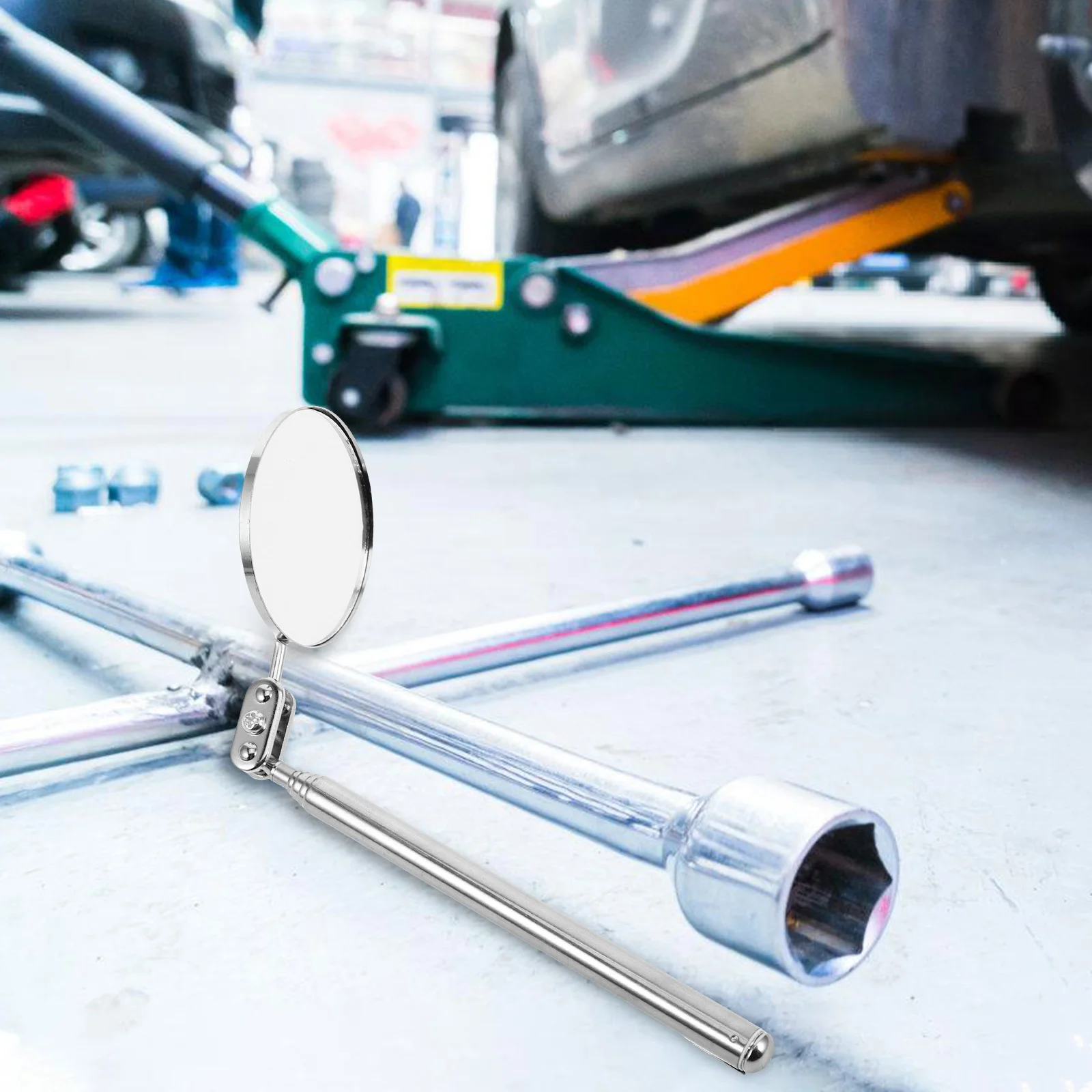مرآة فحص تصغير مع مقبض قابل للتمديد لإصلاح السيارات وأداة فحص الميكانيكي لخطوط أنابيب السيارة