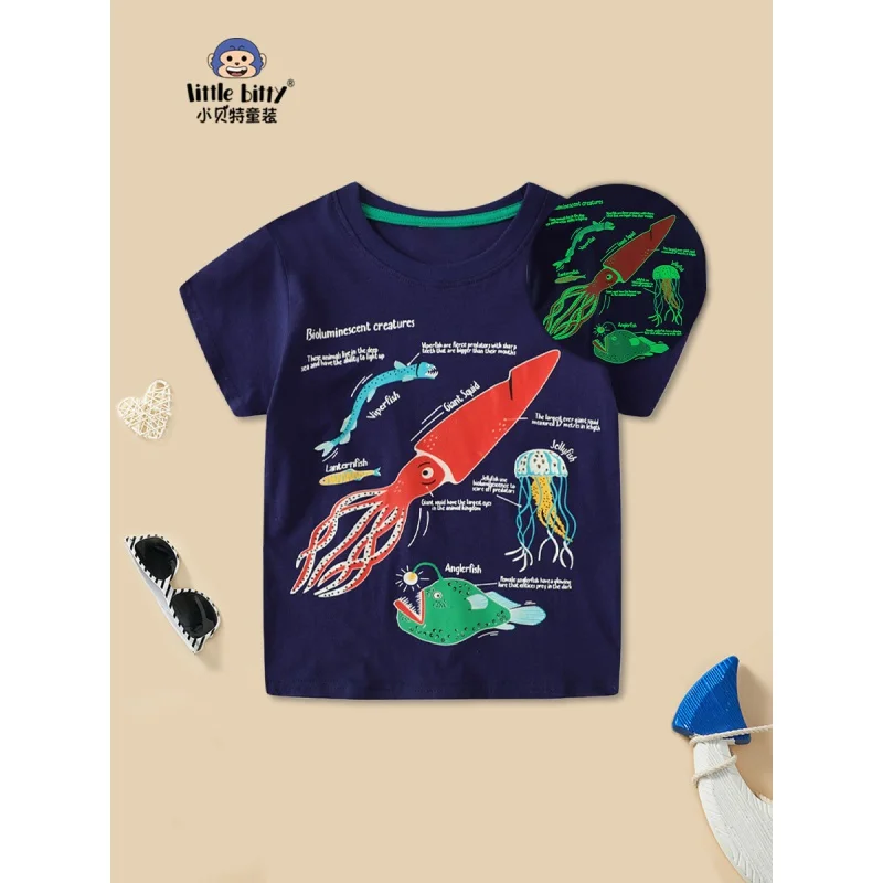 

Children's ClothingTT-shirt2024Summer New Half Sleeve Baby Cotton Children's Shirt Boys' Short Sleeve Wholesale