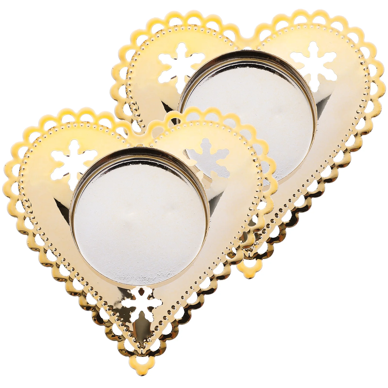2 قطعة شكل قلب عيد الميلاد حامل معدني عيد الميلاد Tealight حامل سطح المكتب ديكور شمعدان معدني