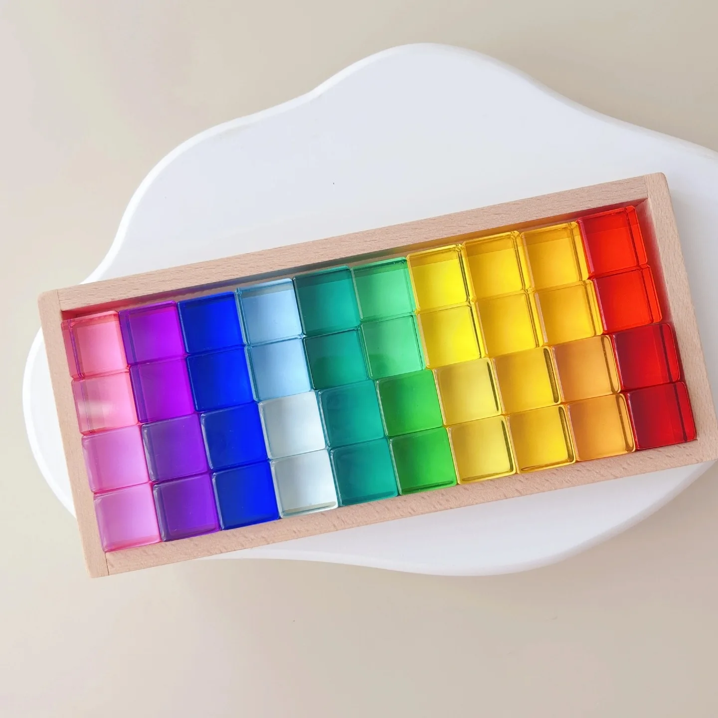 Acrylic children's gemstone building block translucent rainbow toy