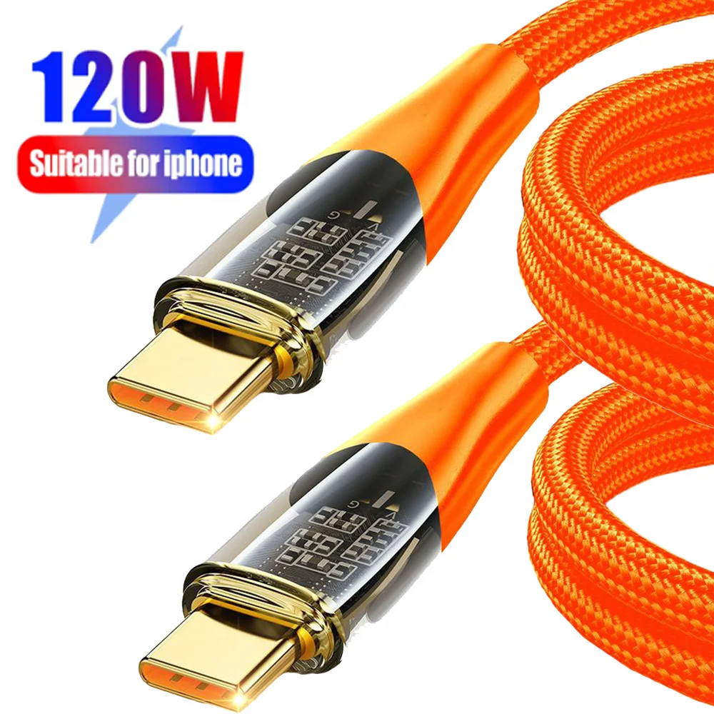 

USB C Cable 120W 6A Super Fast Charge Cables Wire Phone Charger For Huawei P40 Samsung Xiaomi Quick Charge USB Type C Data Cord
