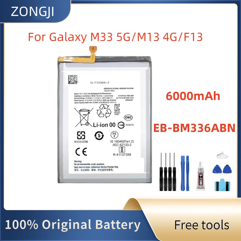 

Новый аккумулятор EB-BM336ABN 6000 мАч для Galaxy M33 5G M13 4G F13, замена телефона с инструментами
