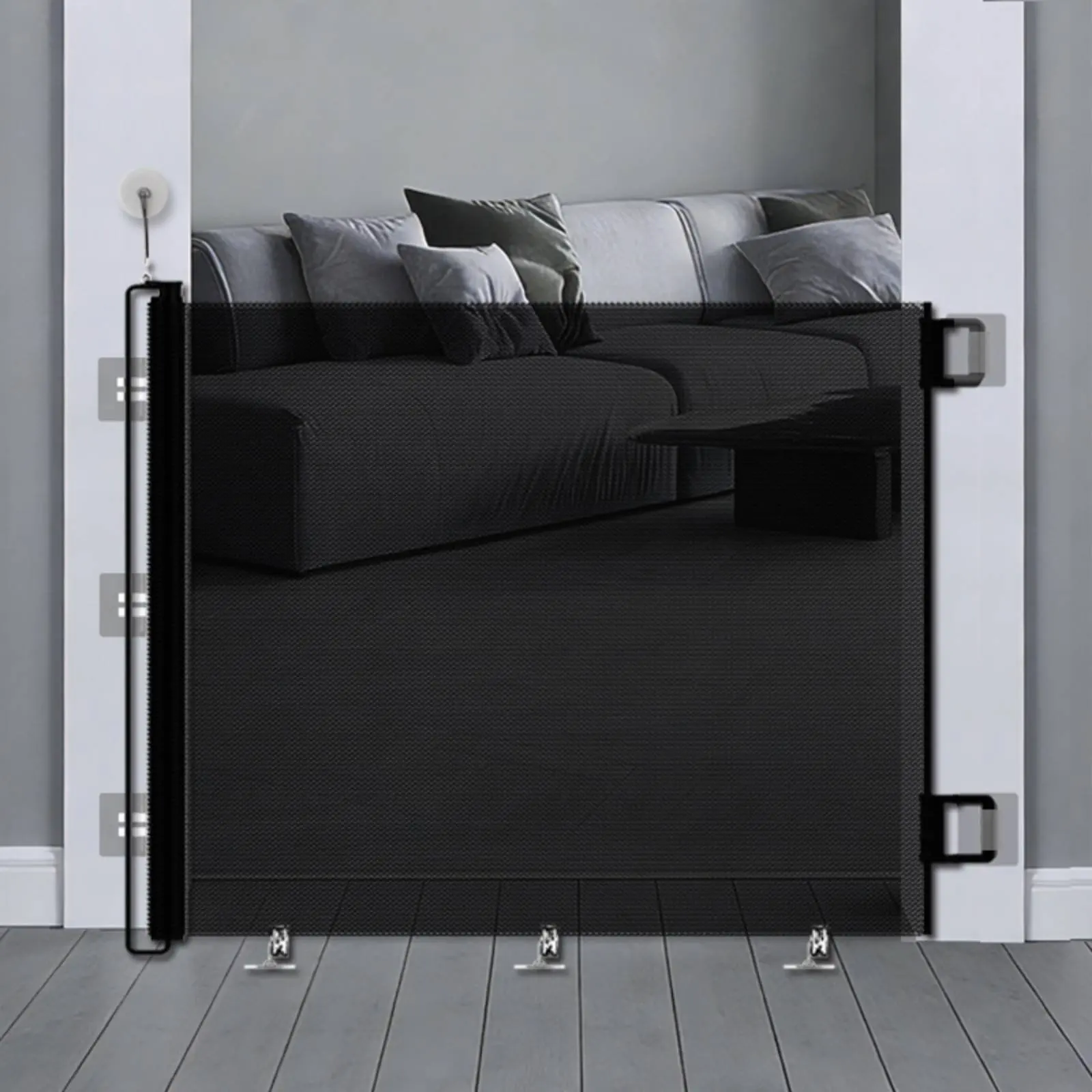 Retractable Pet Gate Easy Install Retractable Dog Gate Indoor Outdoor Use for Doorway