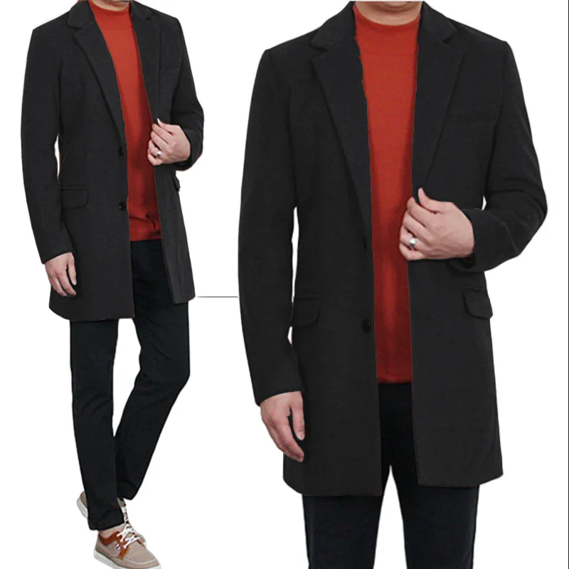 Autumn and Winter New Woolen Coat Men's Thickened Coat Korean Version of Fashionable Versatile Suit Top