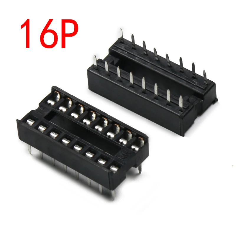 10pcs IC seat 6P/8P/14P/16P/18P/20P/24P/28P DIP IC sockets Adaptor Solder Type 28 pin Narrow body DIP Sockets  MCU seat 24PIN image 5