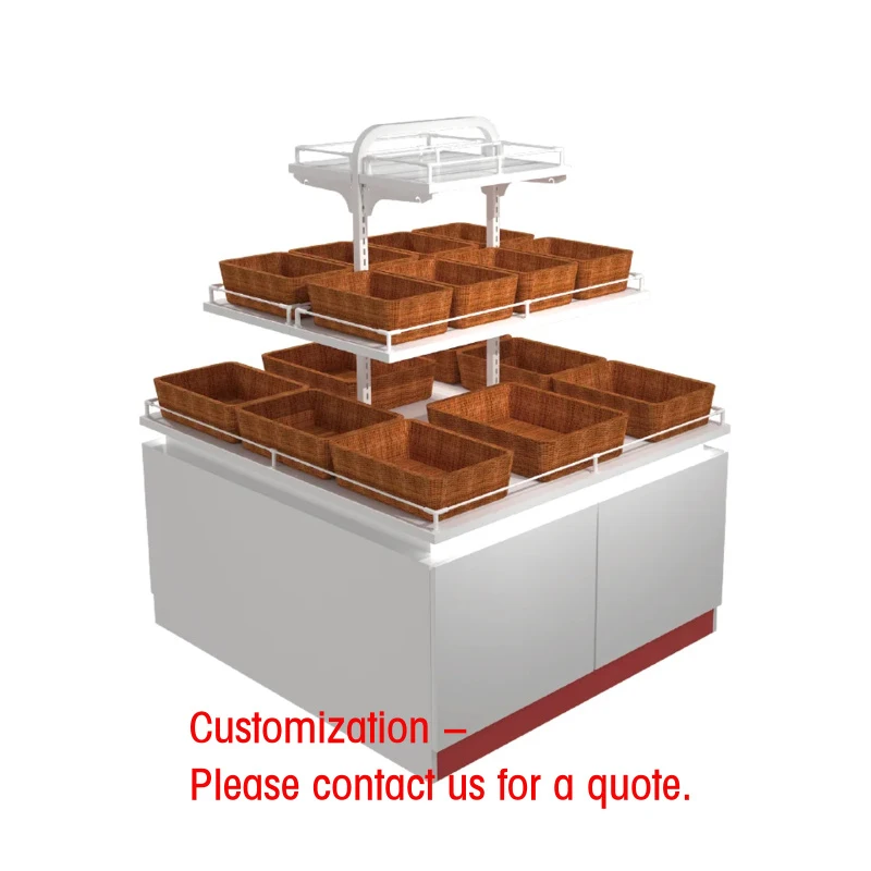 custom.King Display Factory-Made Open Structure Cold-Rolled Steel Storage Display Bread Cabinet Load-Bearing Capacity 50KG
