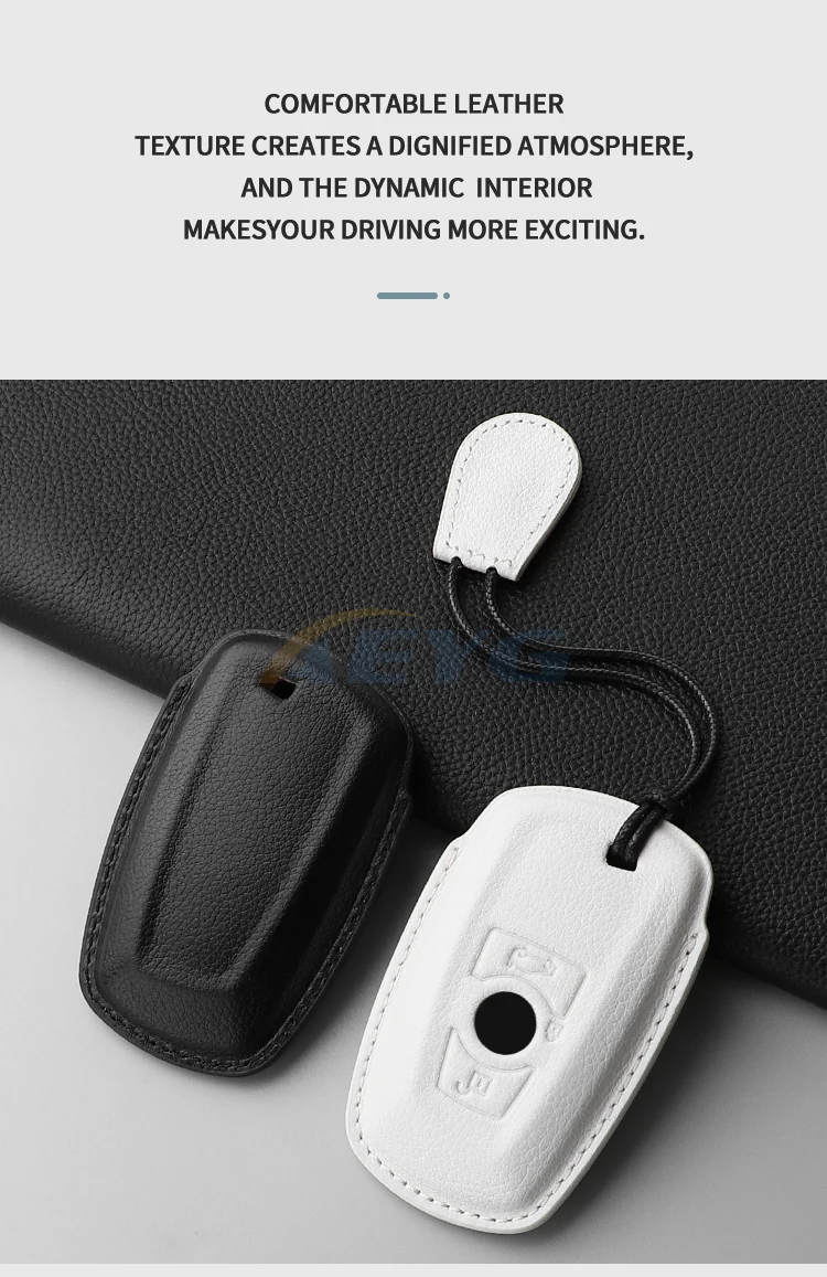 Leder-Autoschlüsselhülle für BMW F20 F30 G20 F31 F34 F10 G30 F11 X3 F25 X4 I3 M3 M4 1 3 5 Serie Schlüsselanhänger – Detail 2