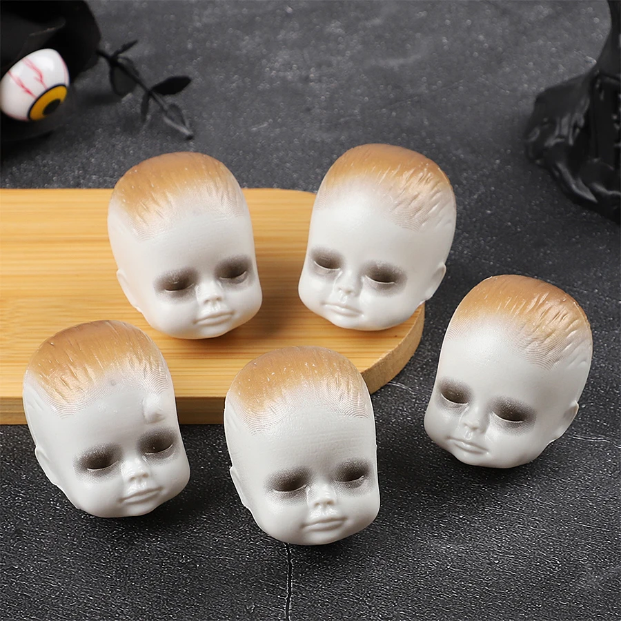 10 Stück Horror-Halloween-Puppenköpfe Realistische Plastik-Schädelköpfe 2026 Halloween-Dekoration für Zuhause Horror-Requisiten Scherzartikel