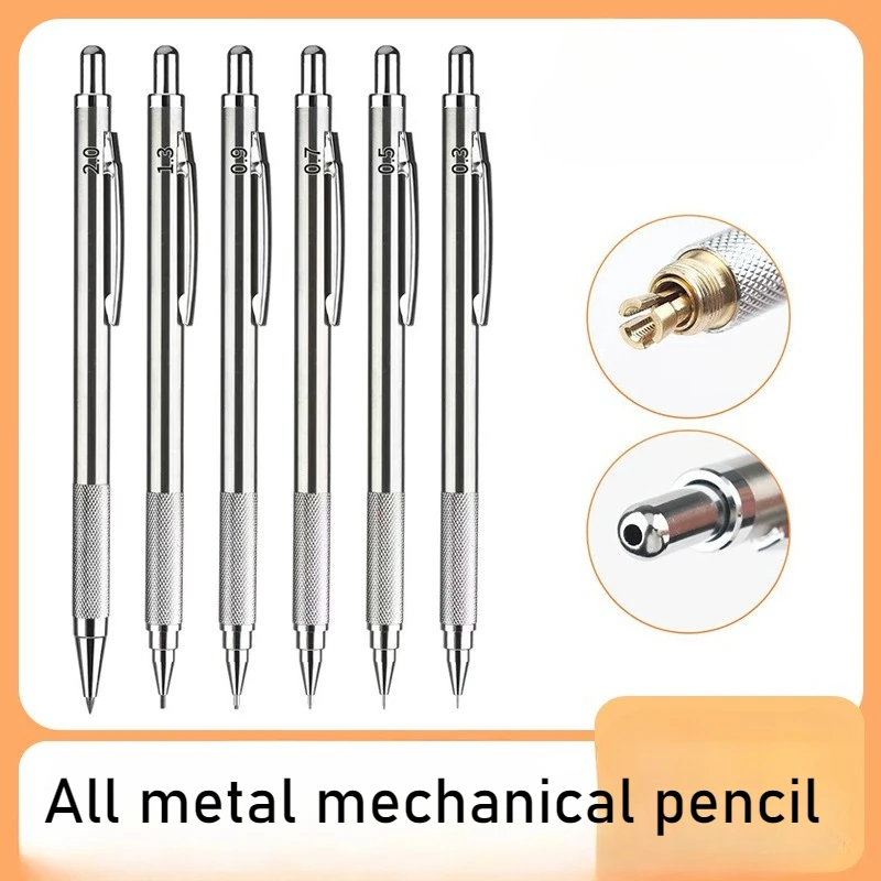 

Набор металлических механических карандашей - 0,3/0,5/0,7/0,9/1,3/2,0 мм Автоматические карандаши для рисования для письма, рисования, рисования